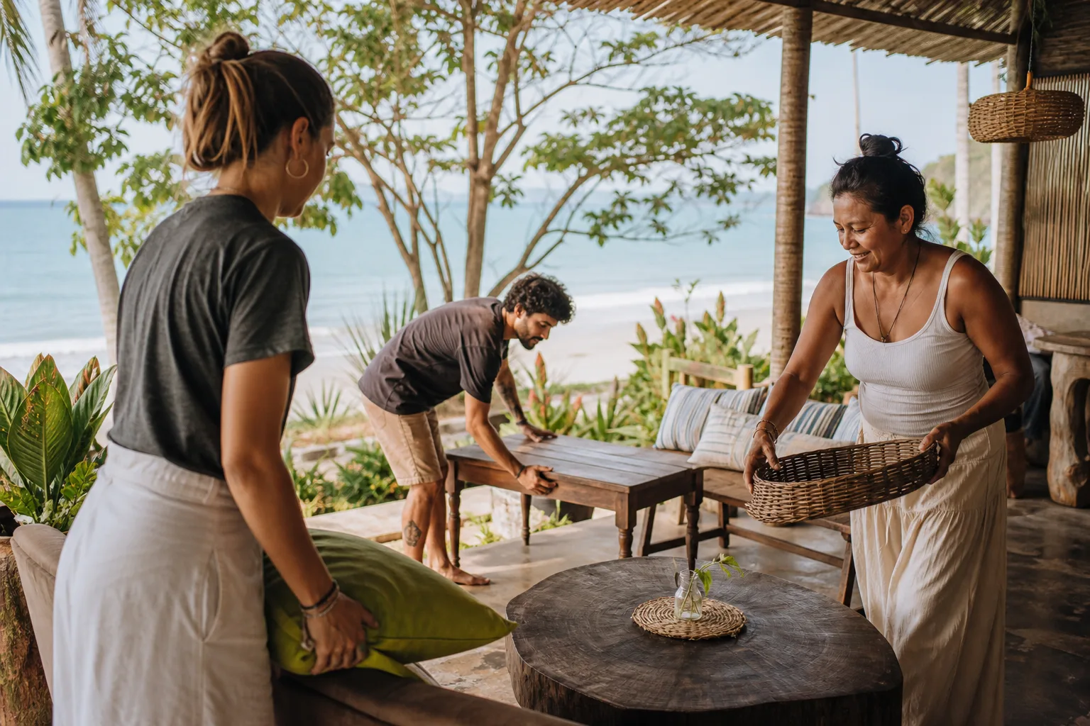 Recepção e conteúdo em um refúgio de surf